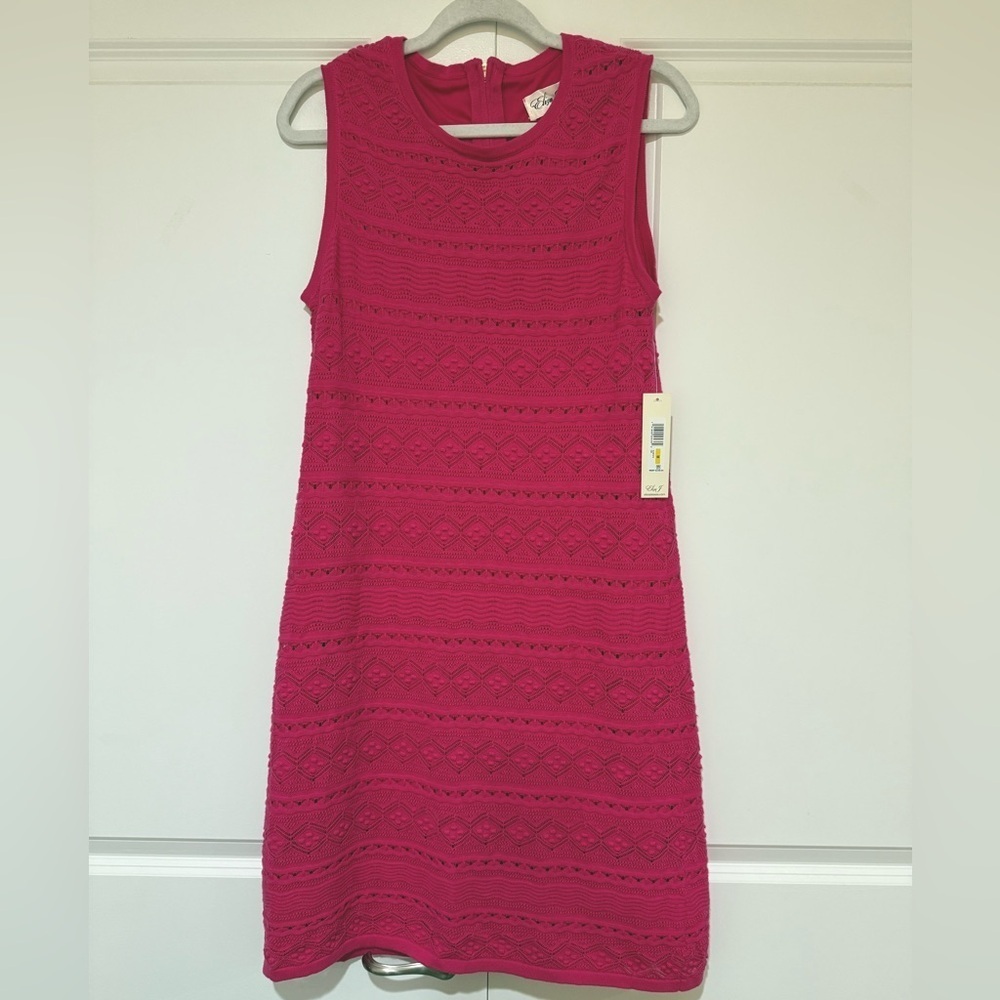 Eliza J NWT  Sleeveless Lined Crochet  Dress sz M